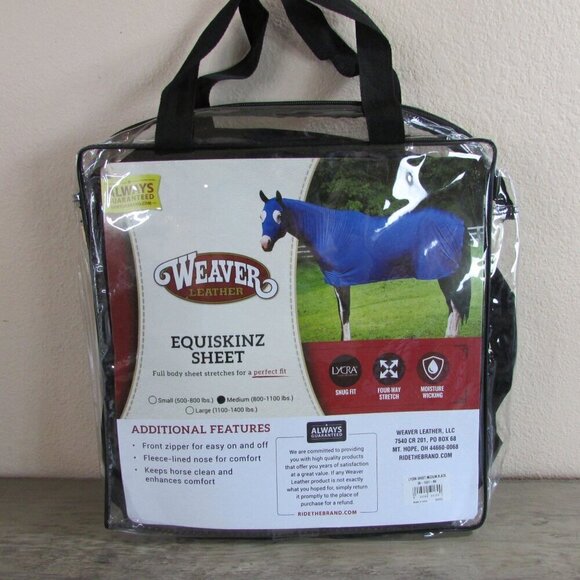 Weaver Medium Equiskinz Lycra Full Body Moisture Wicking Sheet - Black - 35-1531 - Picture 2 of 3